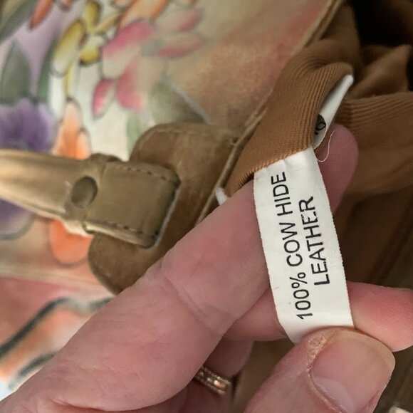 Great American Leather Works Hand-Painted Floral/Animal print Handbag - Picture 6 of 13